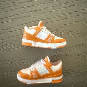 Labubu Louis Vuitton design Orange and White Sneakers